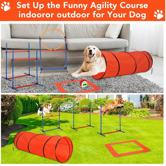 HiMISSH 87 Piece Dog Agility Training Set Obstacle Course