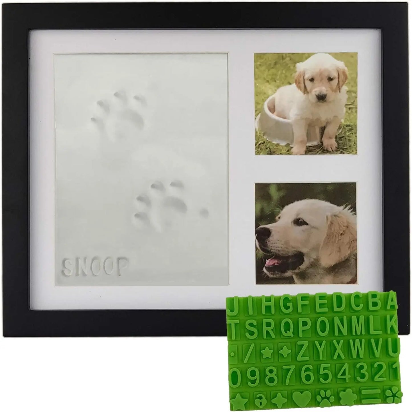 Pet Pawprint Keepsake Kit With Wood Frame For Pet Memorial