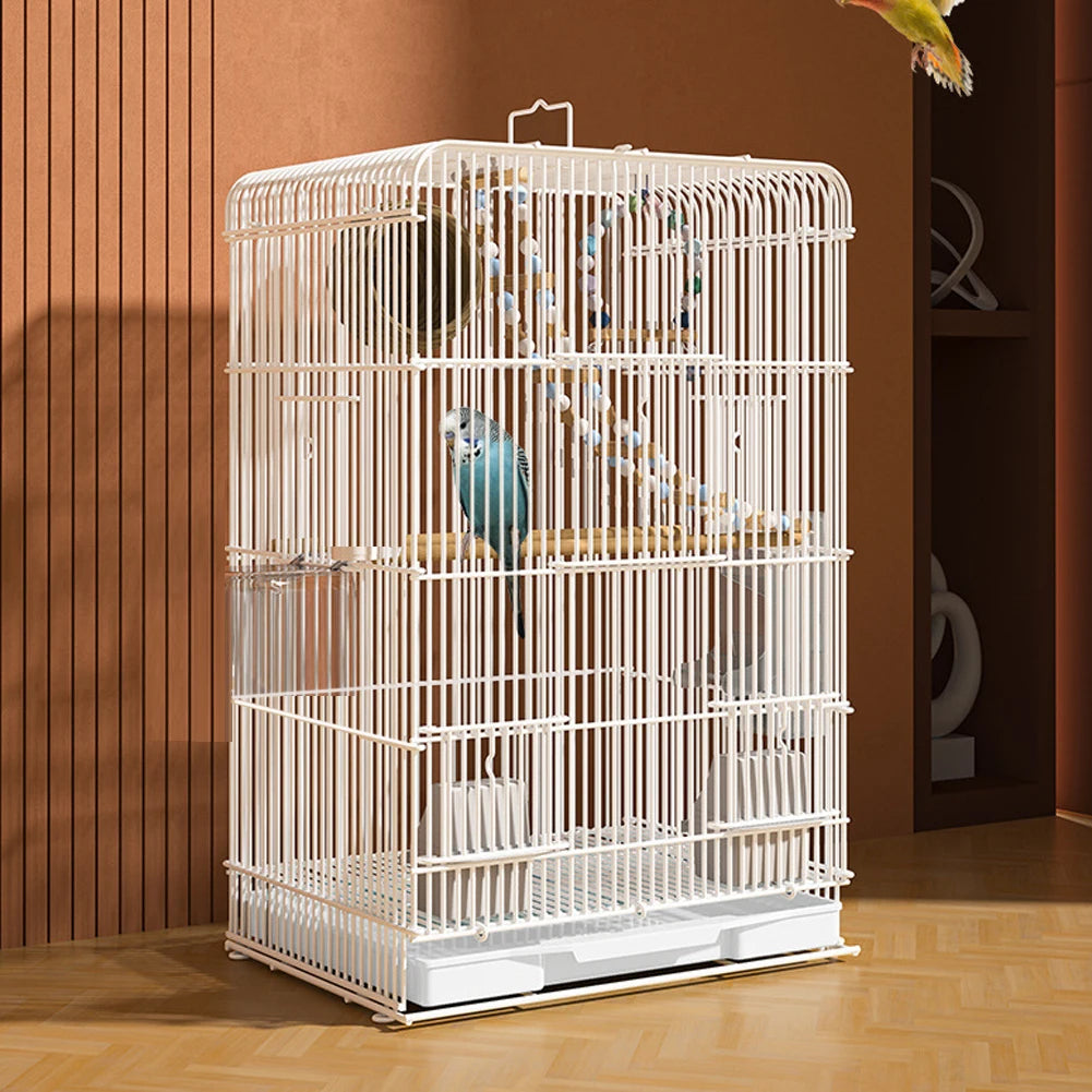 Wrought Iron Bird Cage Parrot Carrier Removable Tray