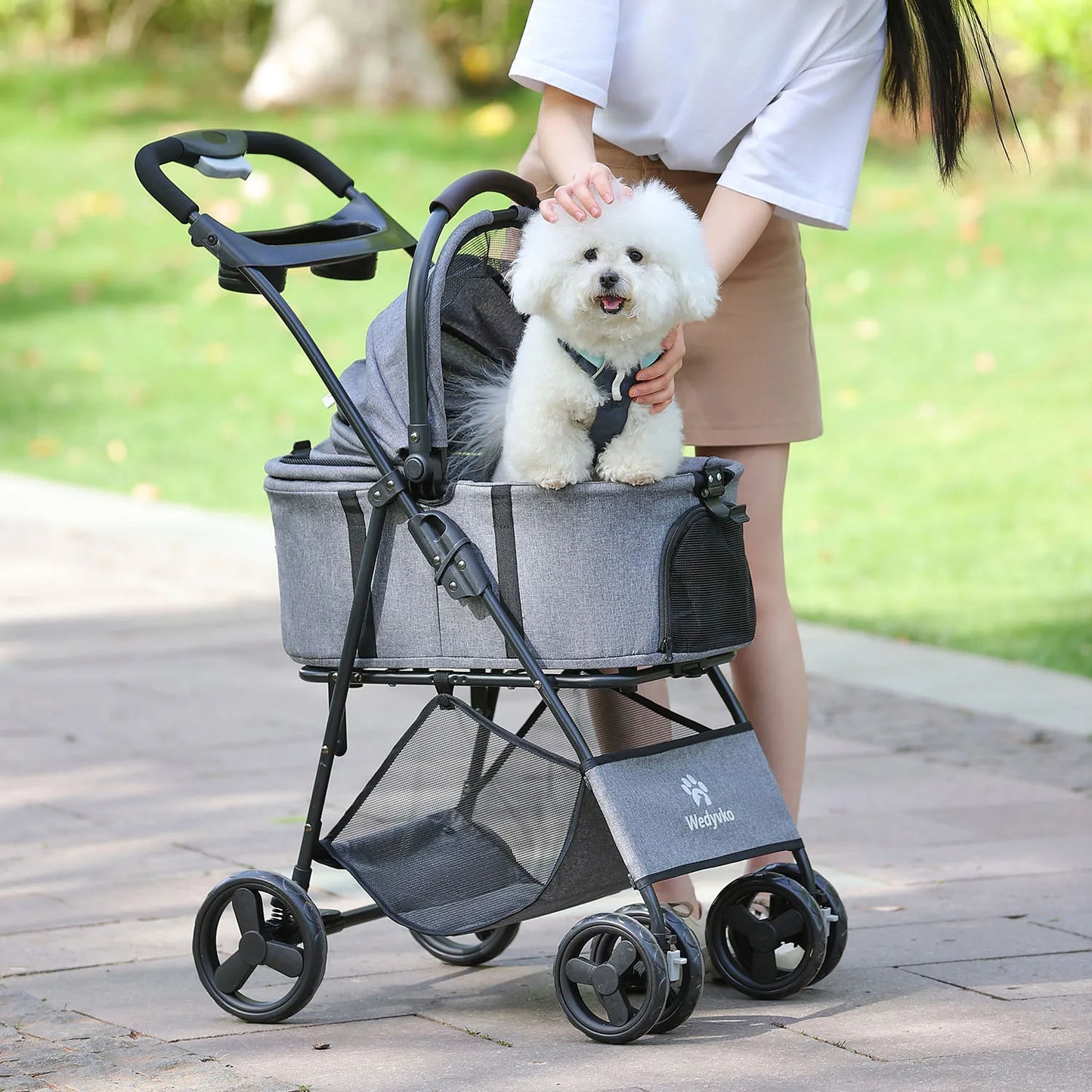 3 In 1 Pet Stroller With Removable Carrier Dogs Cats