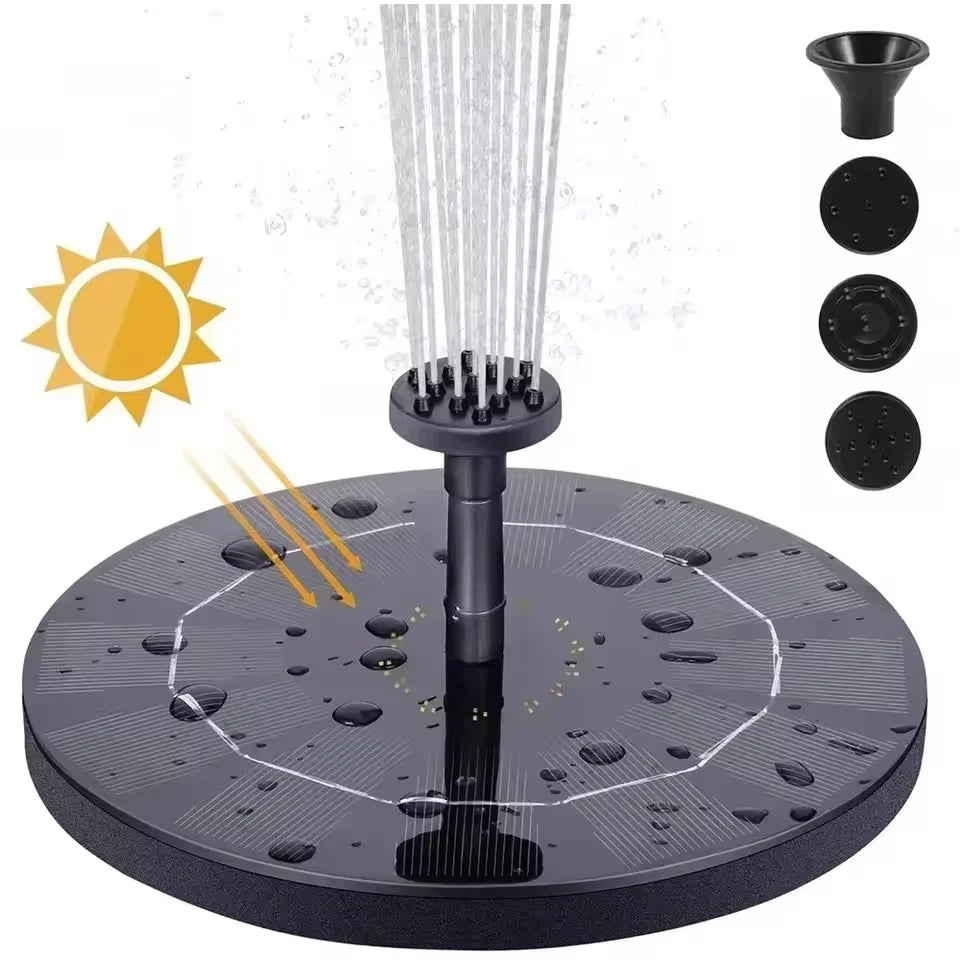 Hignconcerned Solar Fountain Pump 8 Nozzles for Outdoor Pond