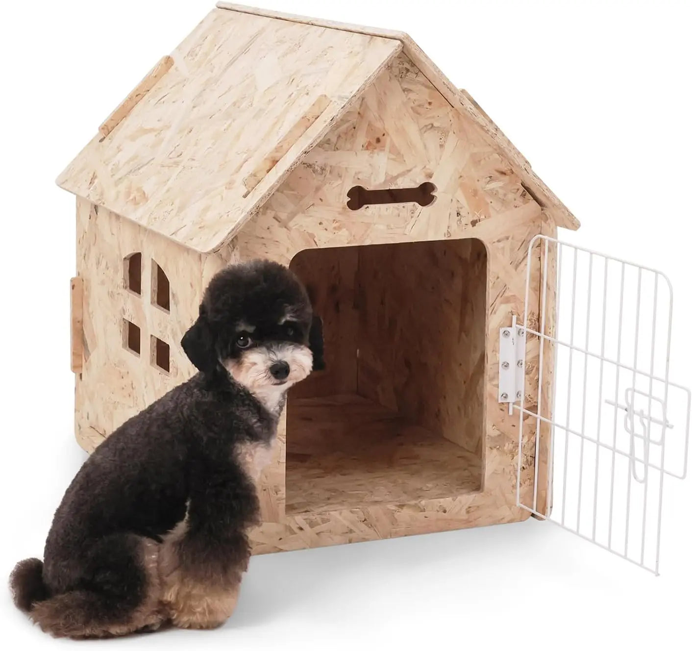High-concerned Wooden Indoor Dog House For Pets With Roof