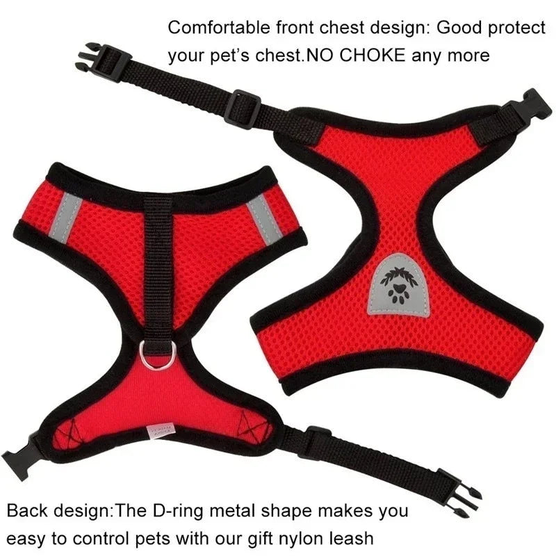 Adjustable Polyester Cat Harness Vest With Leash For Small Pets