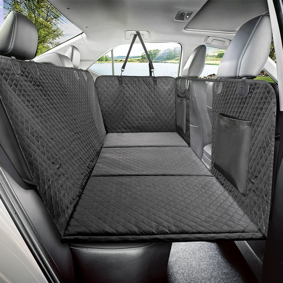 PETRAVEL Dog Car Back Seat Extender Hammock Cover Protector