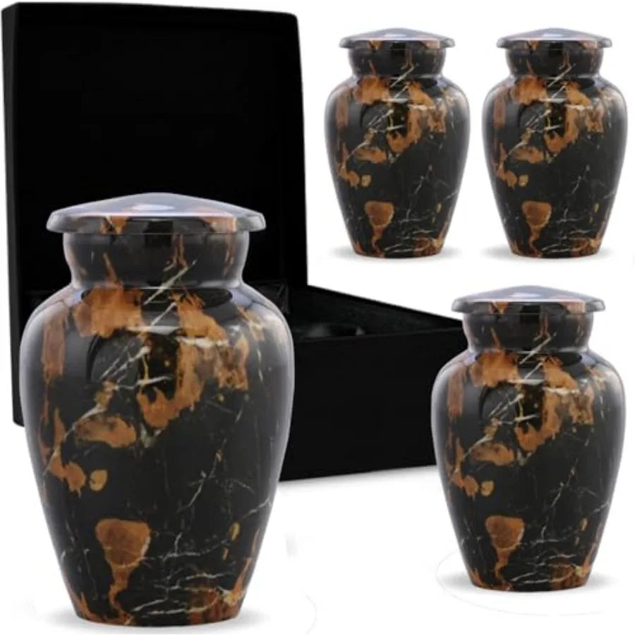 Marble Finish Sharing Urn Mini Metal Cremation Urn For Ashes