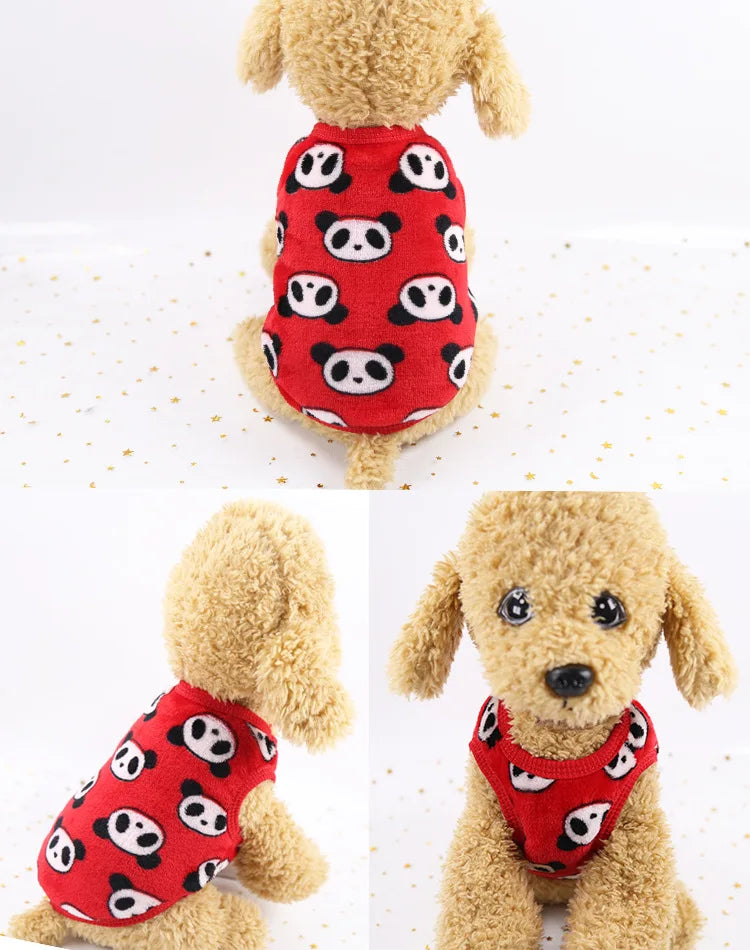 Cute Dog Winter Vest Soft Flannel Puffer Jacket For Dogs