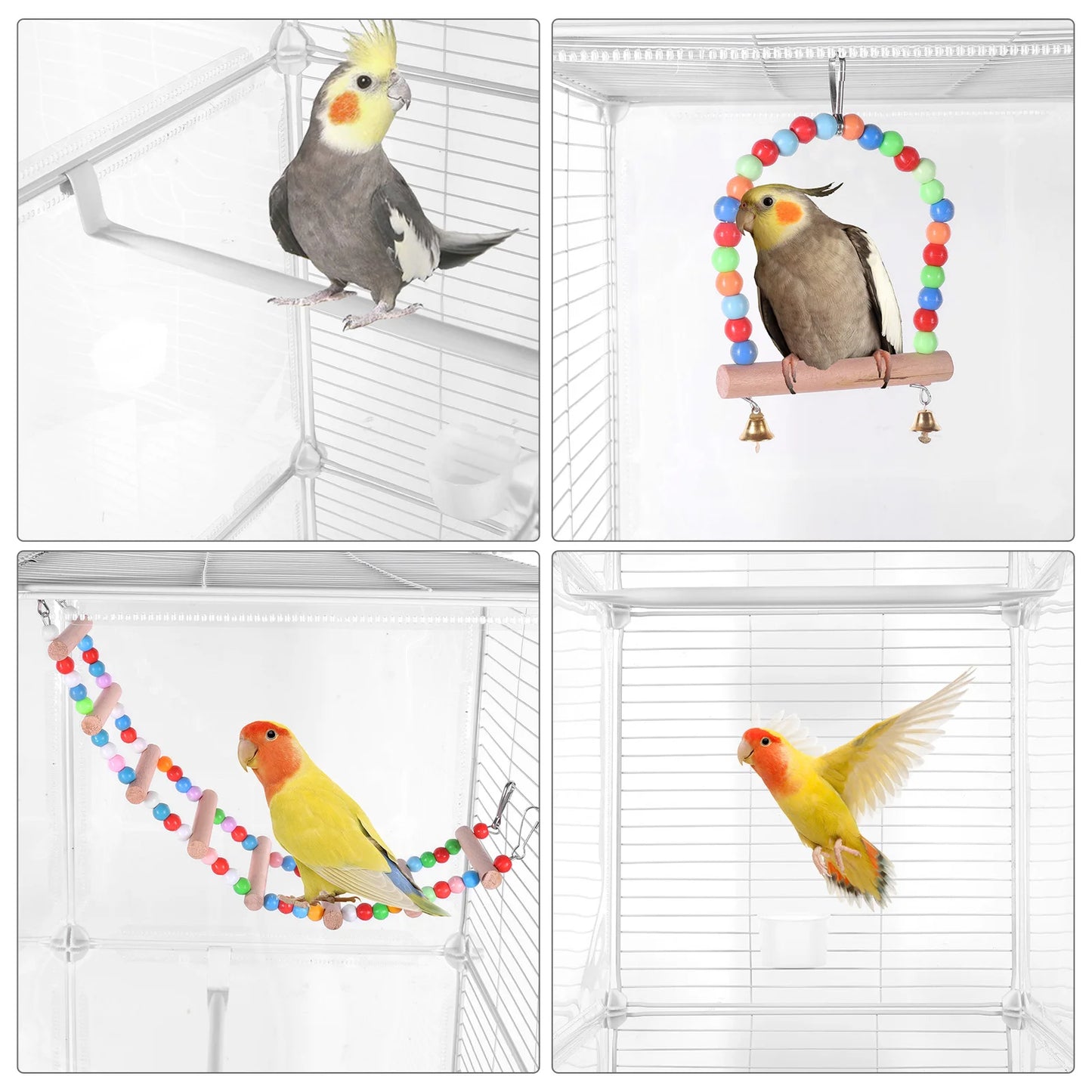 Large Bird Cage Multi Level Aviary With Removable Tray Parrot