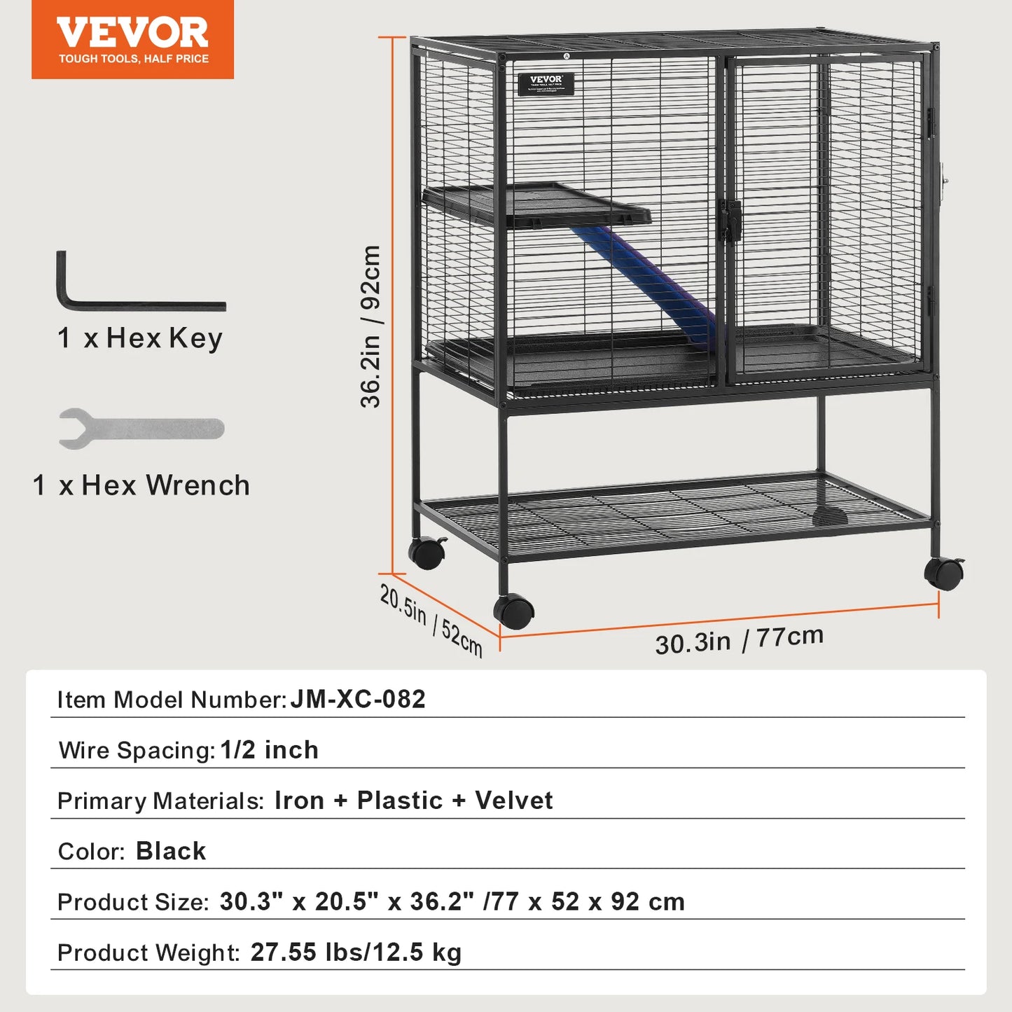 VEVOR Ferret Cage Four Tier Critter Nation Small Animal Cage
