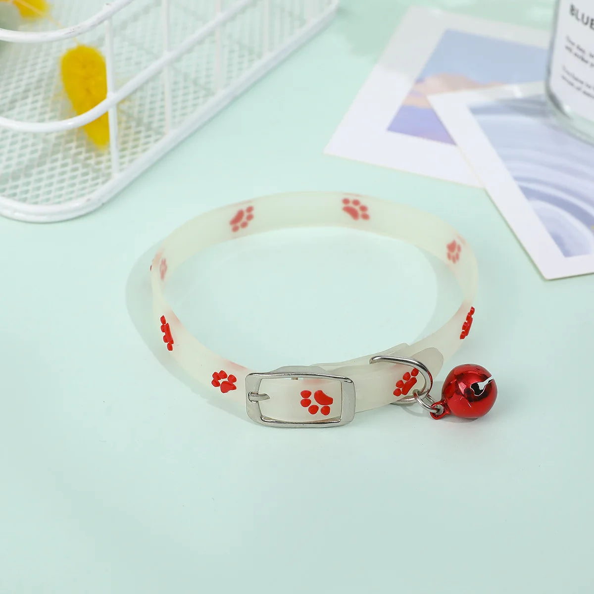 Luminous Silicone Cat Necklace Glow Collar With Bell