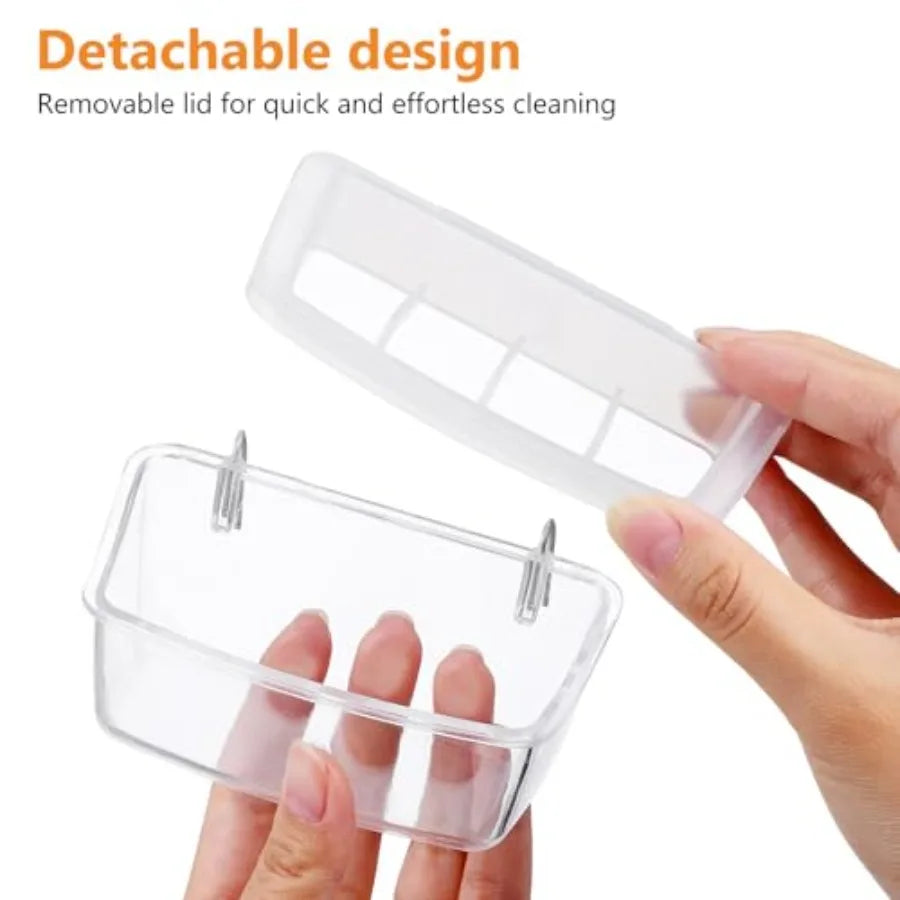 Bird Feeders for Cage Clear Hanging Parrot Parakeet Food Containers