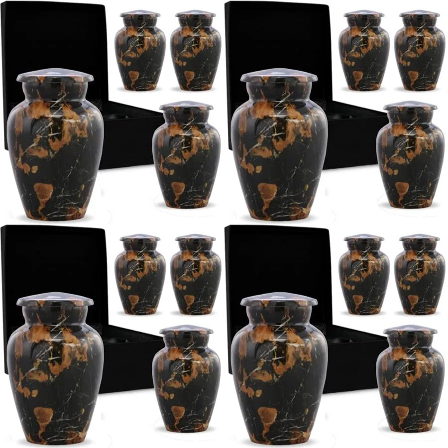 Marble Finish Sharing Urn Mini Metal Cremation Urn For Ashes