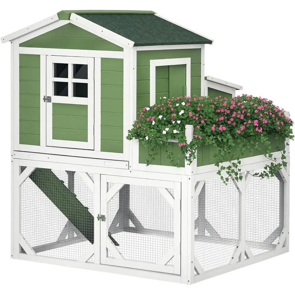 Outdoor Chicken Coop For 2-4 Hens With Garden Weather Protection