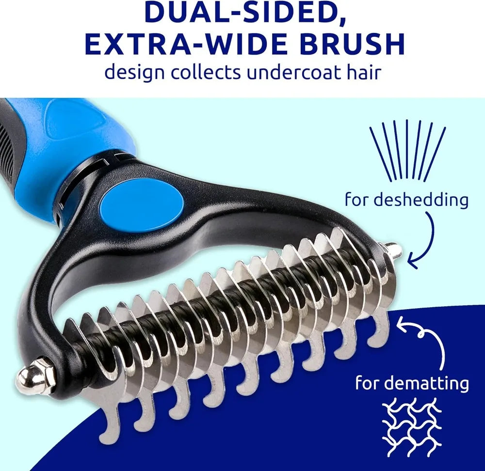 Double Sided Deshedding Brush For Dogs And Cats Long Hair