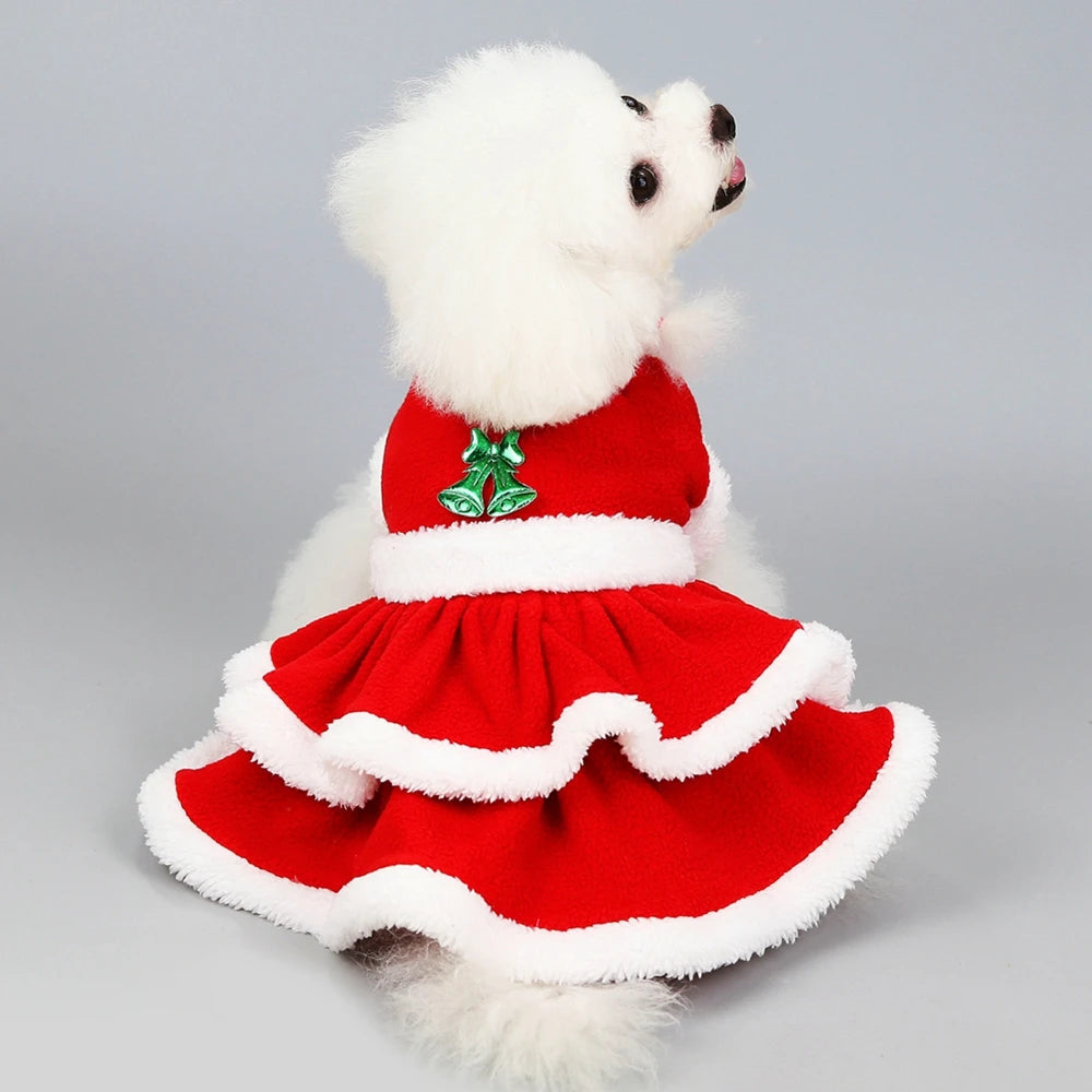 Guangdong Dog Christmas Costume Fleece Dress For Pets