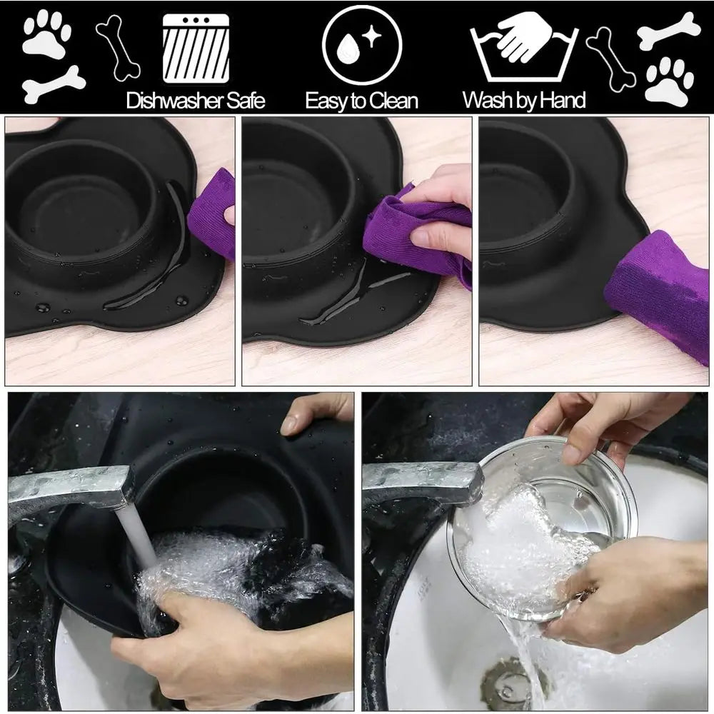 Stainless Steel Dog Bowls No Spill Non Skid Water Dish