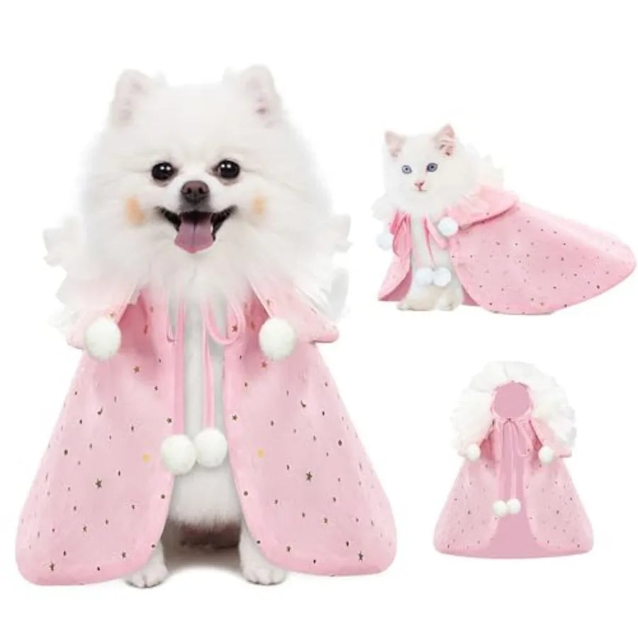 Pet Halloween Costume Wizard Cloak With Hat For Cats And Small Dogs