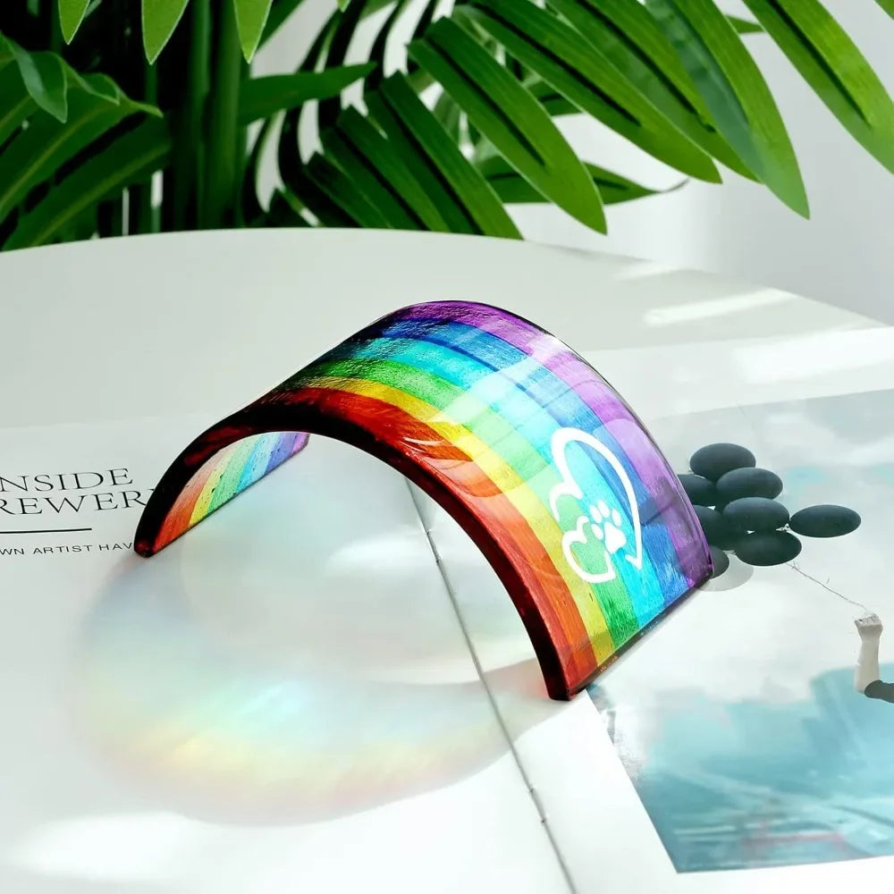 Rainbow Bridge Fused Glass Memorial Gift For Pet Loss