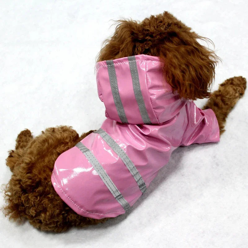 Waterproof Dog Raincoat With Hood PU Material For Dogs And Cats