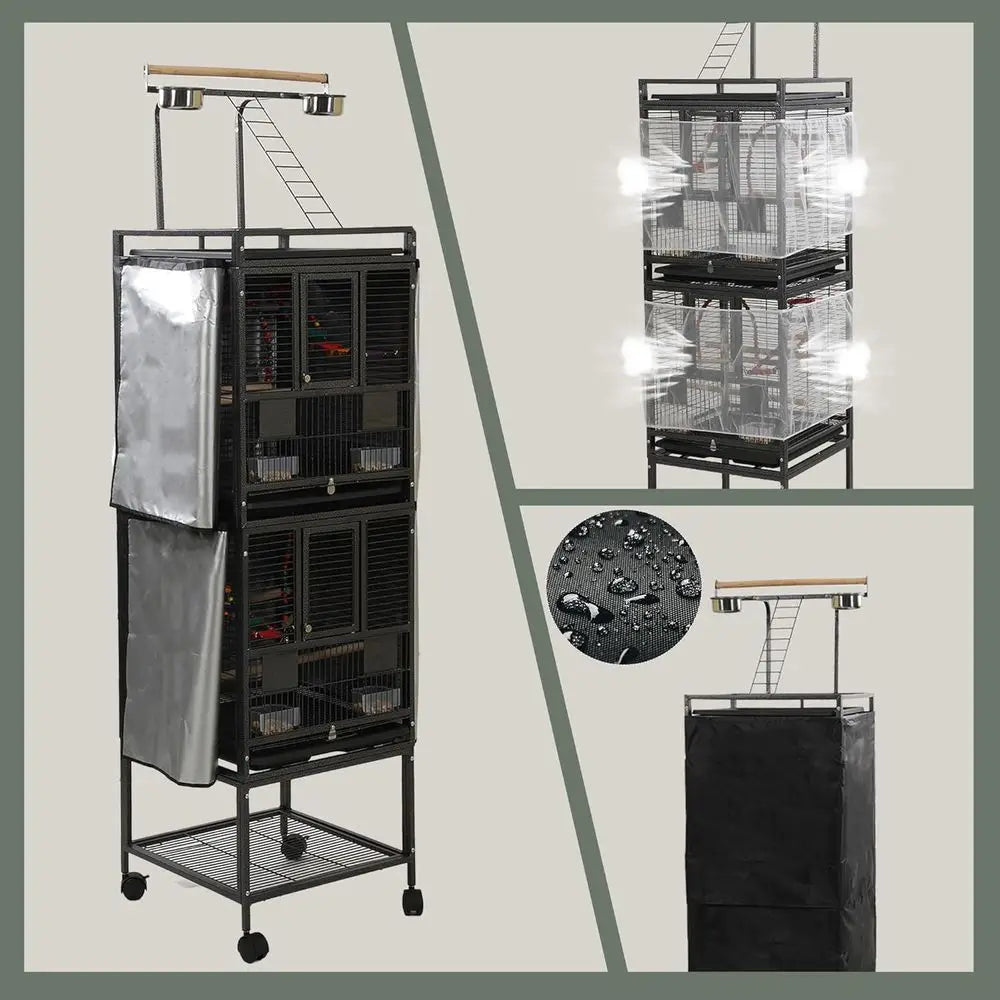 Double Parakeet Cage Stackable Divider For Medium Birds