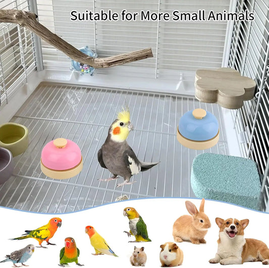 FlidRunest 2-Pack Parrot Training Bell Stainless Steel Bird Toy