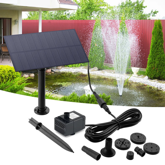 APWIKOGERH Solar Panel Aquarium Pump Kit Watering 180Lh