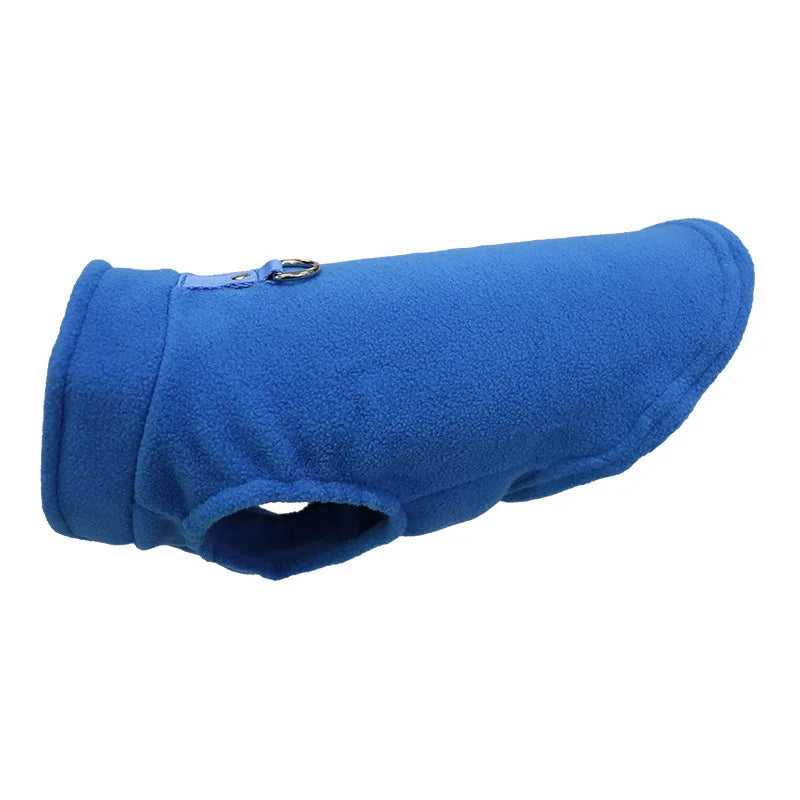 Warm Fleece Dog Coat With D-Ring For Small Dogs Cats