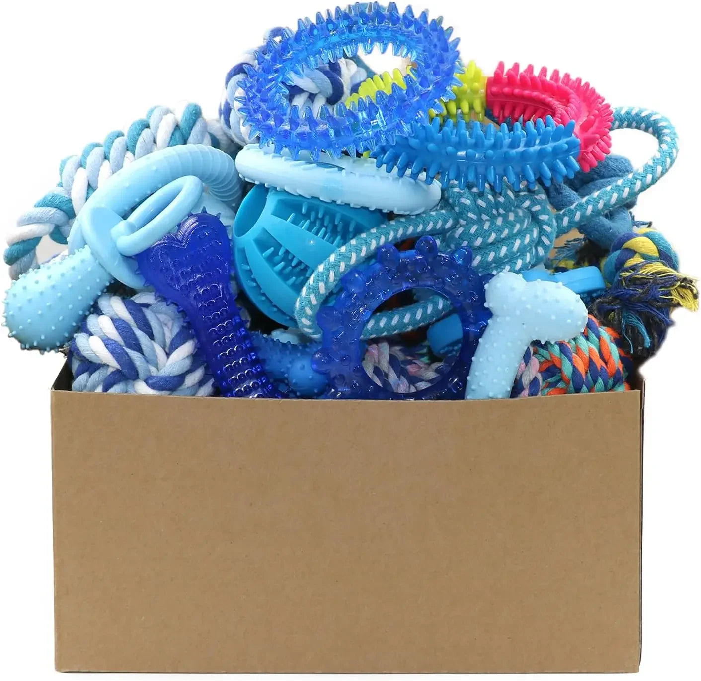 Christmas Dog Toys Bulk 15 Pack For Teething Puppies