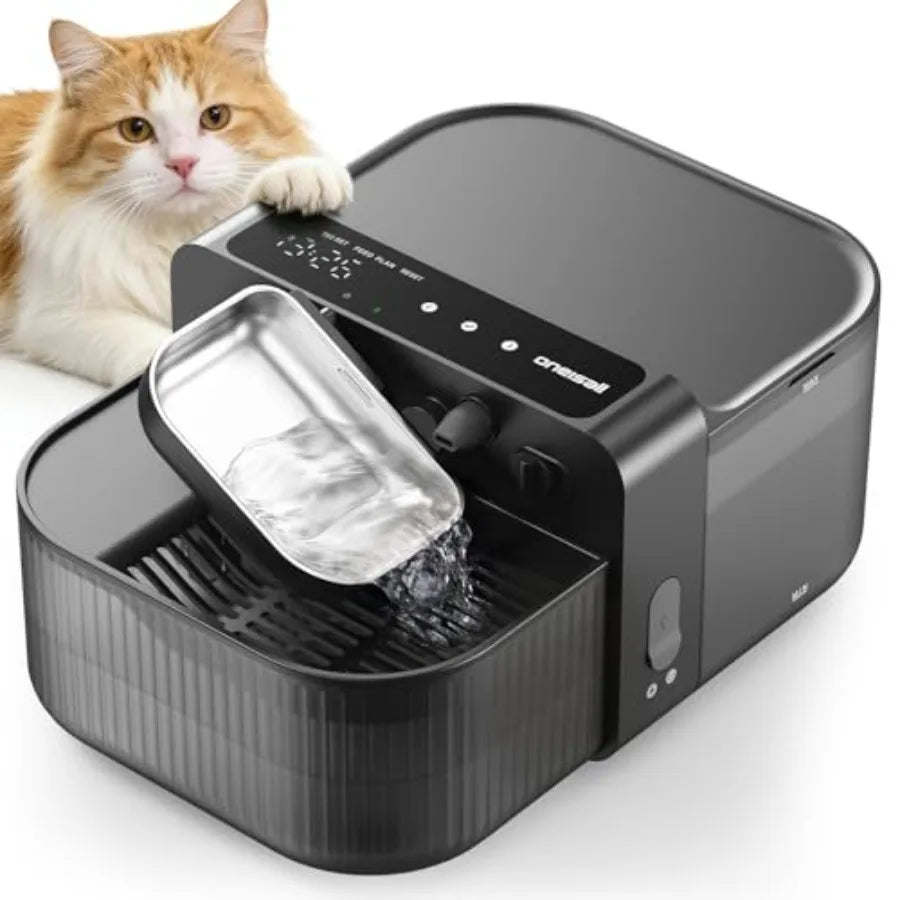 Wireless Filterless Cat Water Fountain With Stainless Steel Bowl
