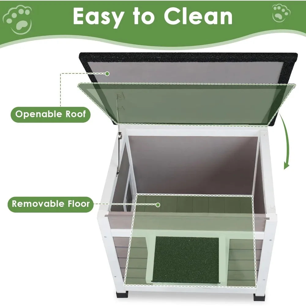 DAFIFY Insulated Cat House Weatherproof Outdoor Shelter For Feral Cats