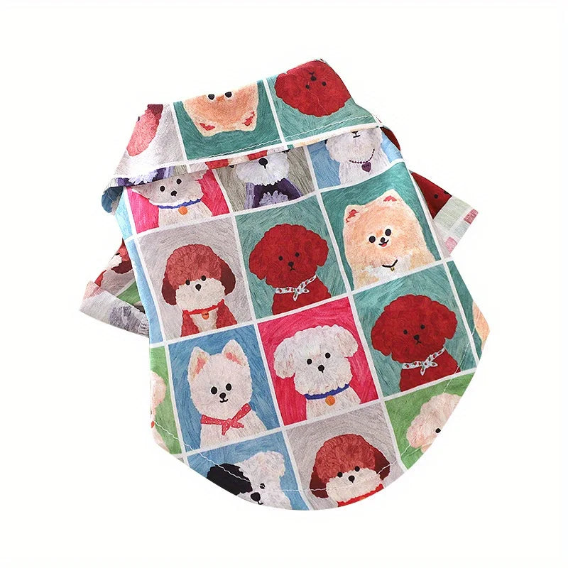 Lightweight Plaid Breathable Dog Shirt For Bichon Frise Pet Apparel