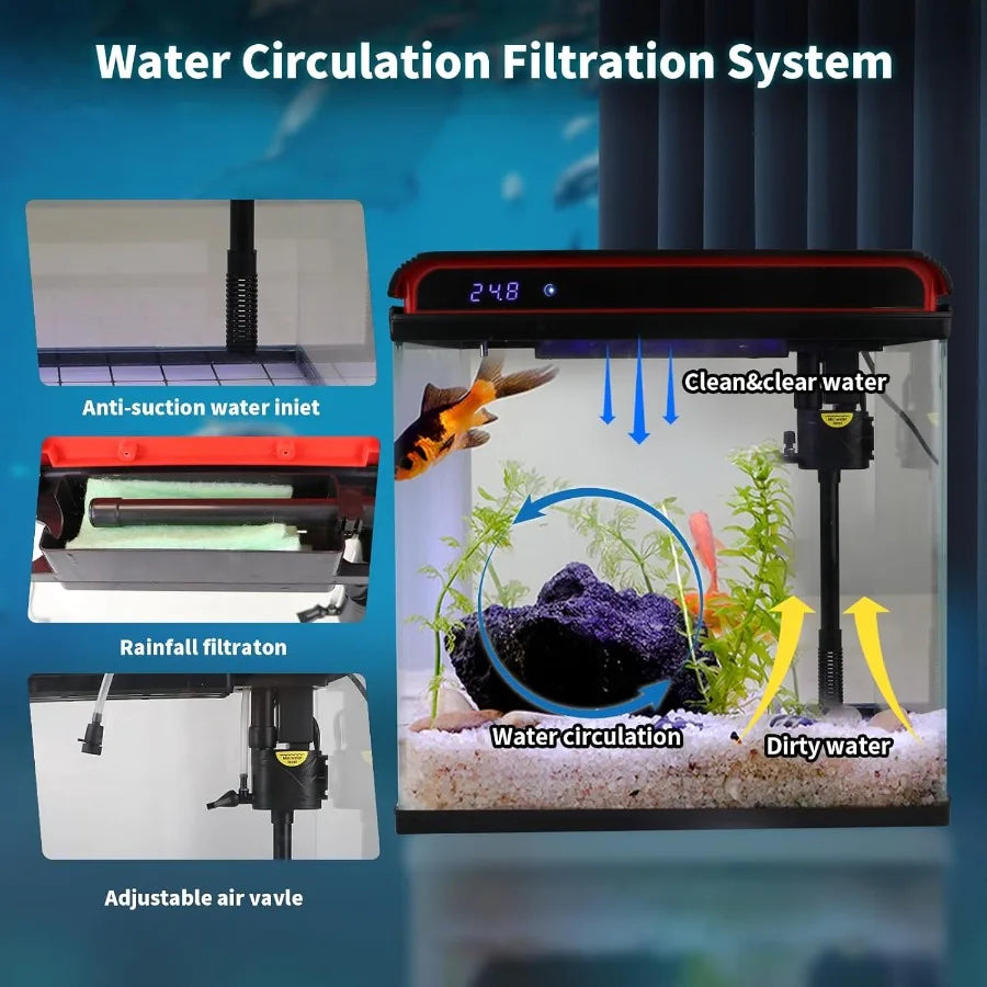 Hign-concerned Smart Aquarium With Self Cleaning Pump And LED Lights