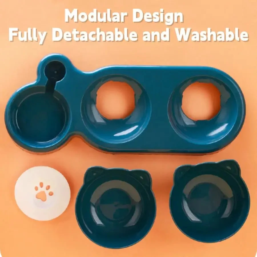 Triple Cat Bowls 3 in 1 Raised Premium Feeding Station