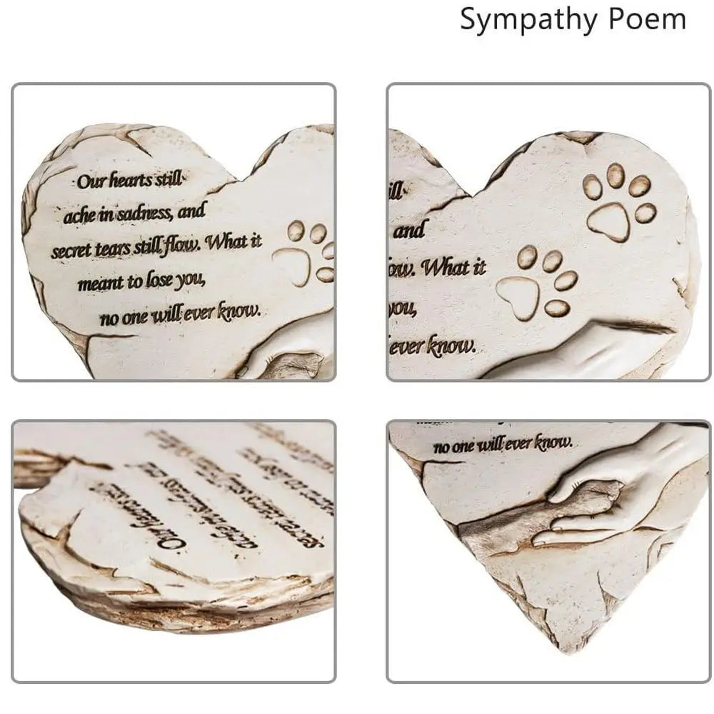 New York Dog Memorial Stone Heart Shaped Grave Marker for Pets