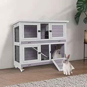 Gap Folding Rabbit Hutch Indoor Outdoor Easy Setup Cage