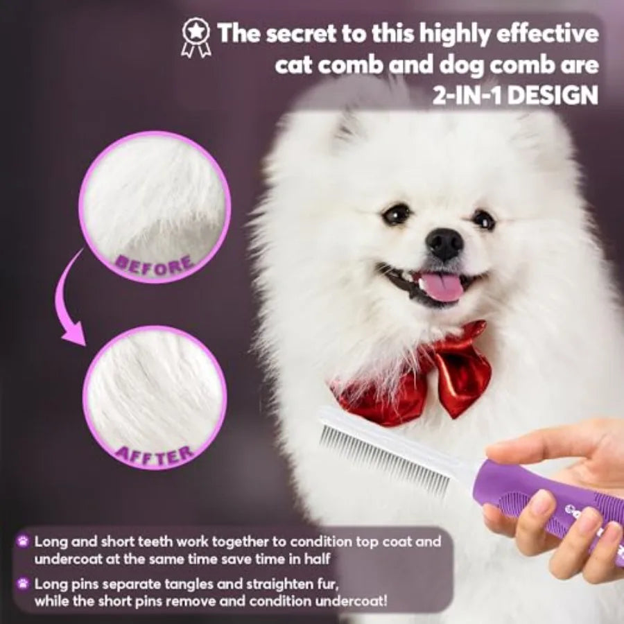 Grooming Comb For Dogs And Cats With Detangling Stainless Teeth