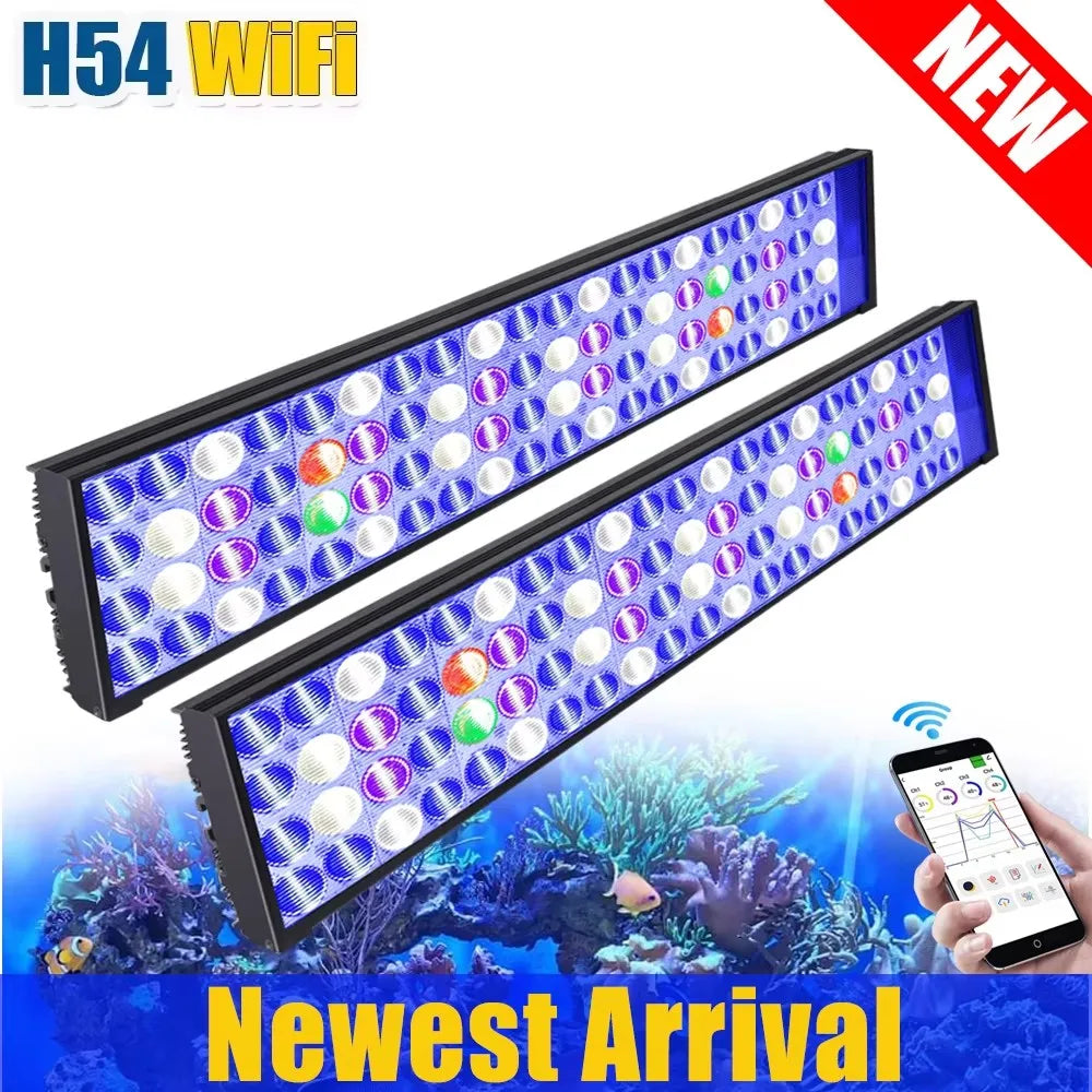 PopBloom WiFi LED Aquarium Light Full Spectrum for Marine Reef Tanks