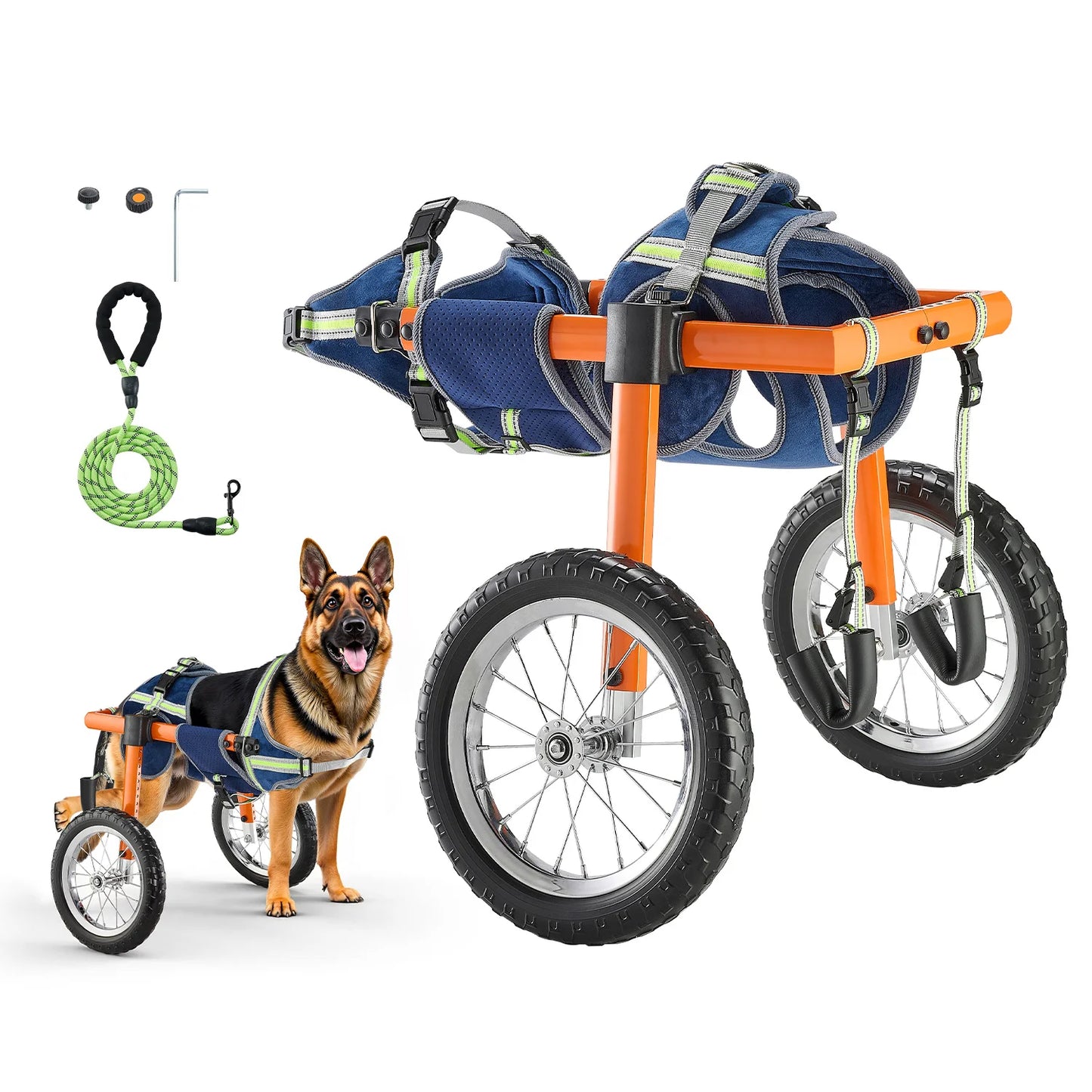 Dog Wheelchair For Back Legs Adjustable Two Wheels Lightweight Cart