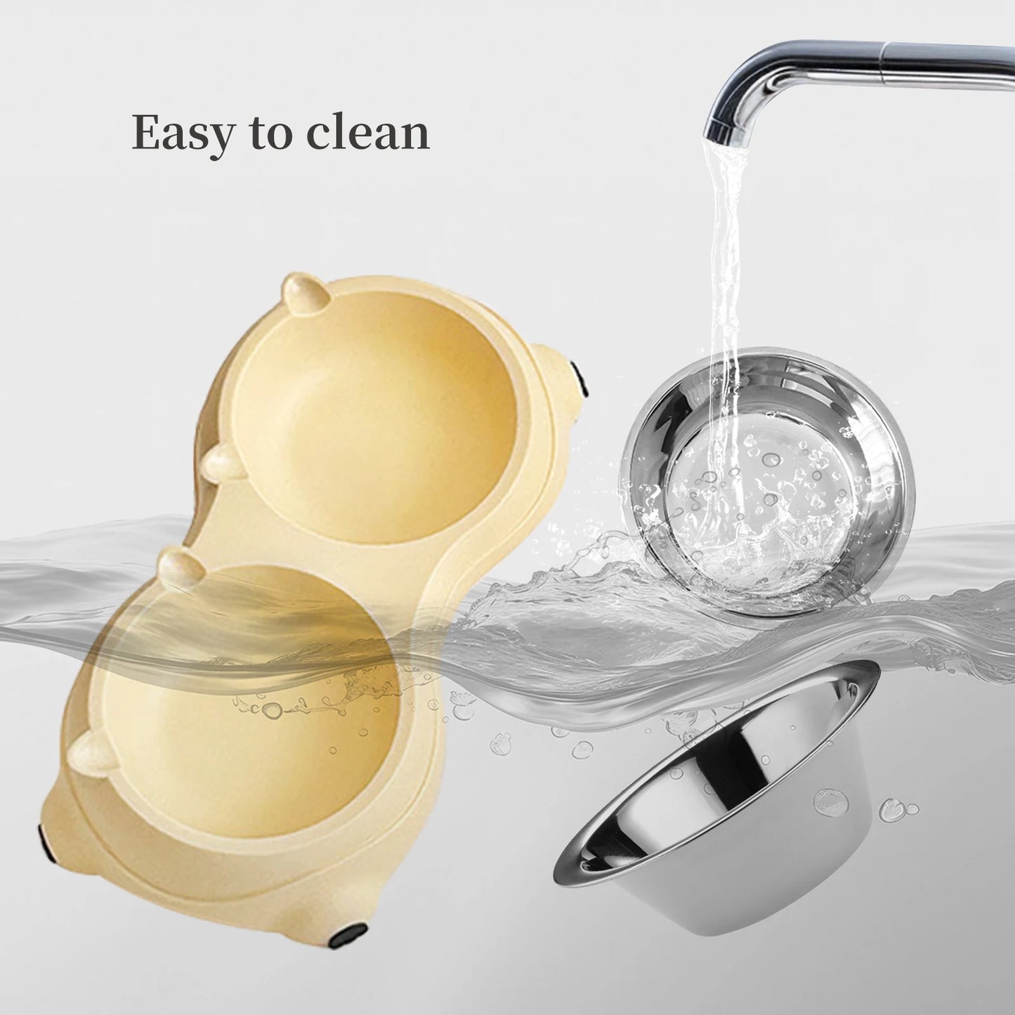 Non Slip Stainless Steel Pet Food Bowl With Detachable Bowls