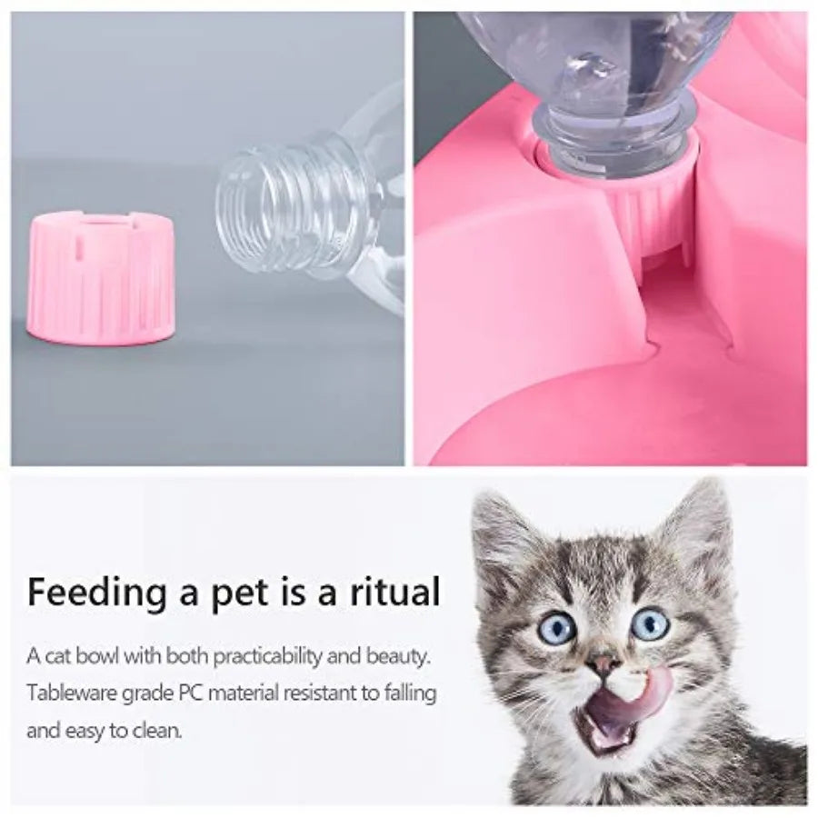 Double Dog Cat Bowls Pet Water and Food Tilted Set