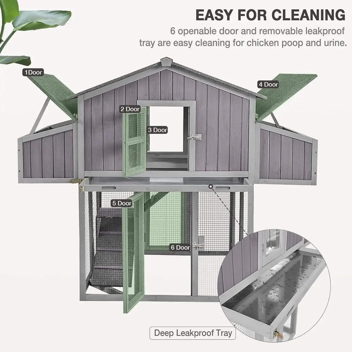 XMSJ Folding Chicken Coop Outdoor Portable House With Nesting Boxes