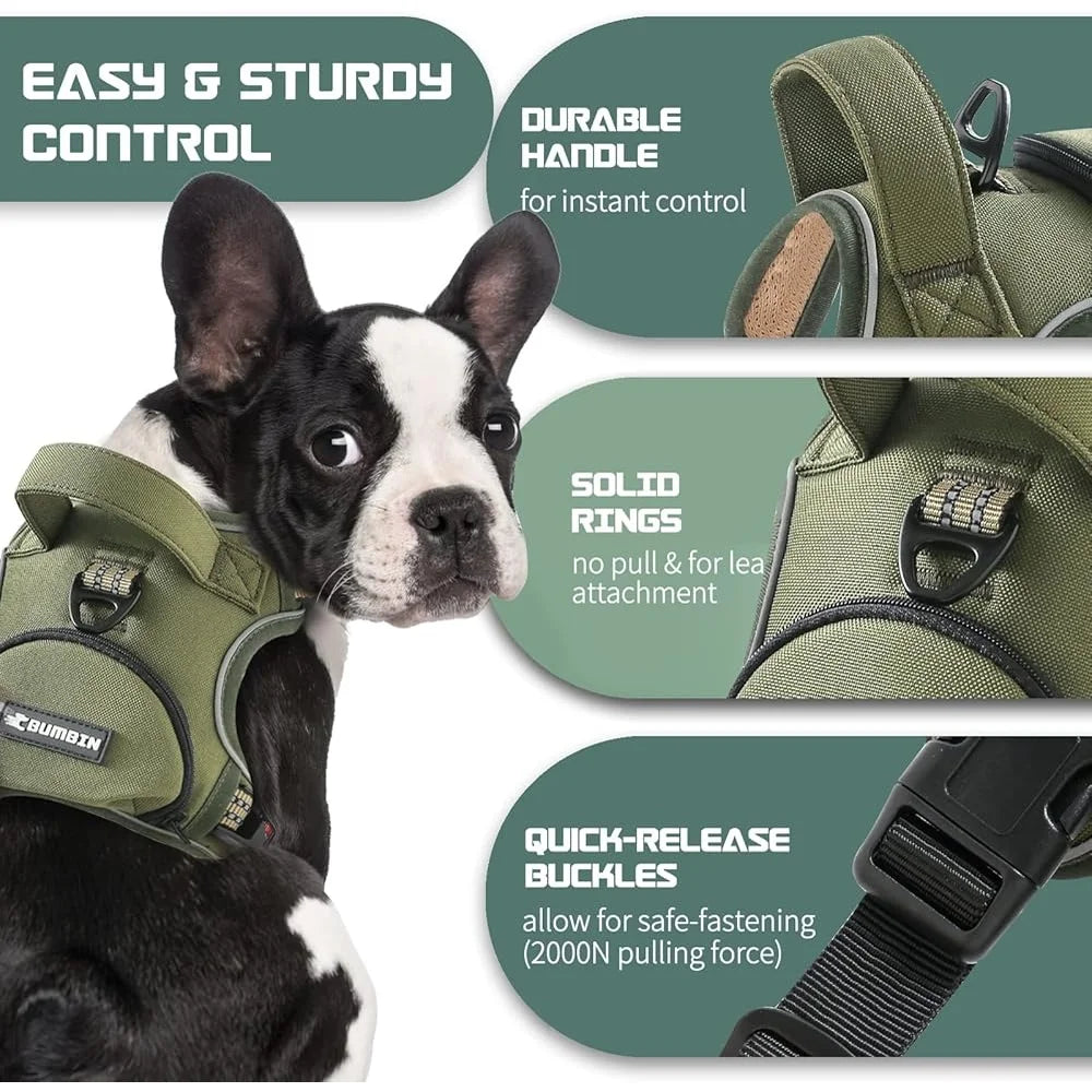 XMSJ No Pull Dog Harness Reflective Vest Adjustable