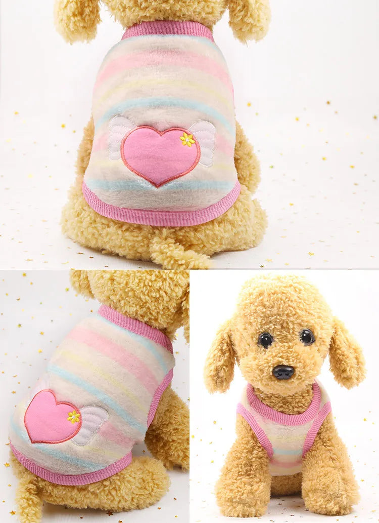 Cute Dog Winter Vest Soft Flannel Puffer Jacket For Dogs