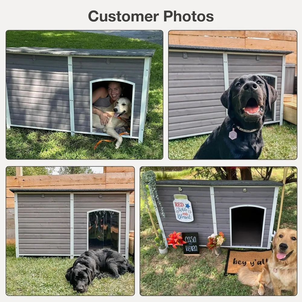 Insulated Outdoor Dog House With Waterproof Kennel Liner