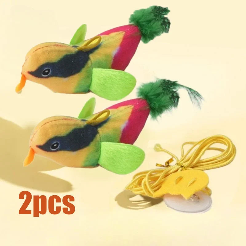 Indoor Interactive Cat Bird Teaser Toy With Realistic Bird Sounds