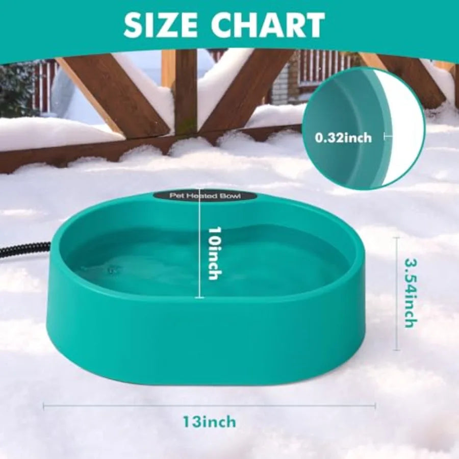 Heated Outdoor Pet Water Bowl For Dogs And Cats Warming