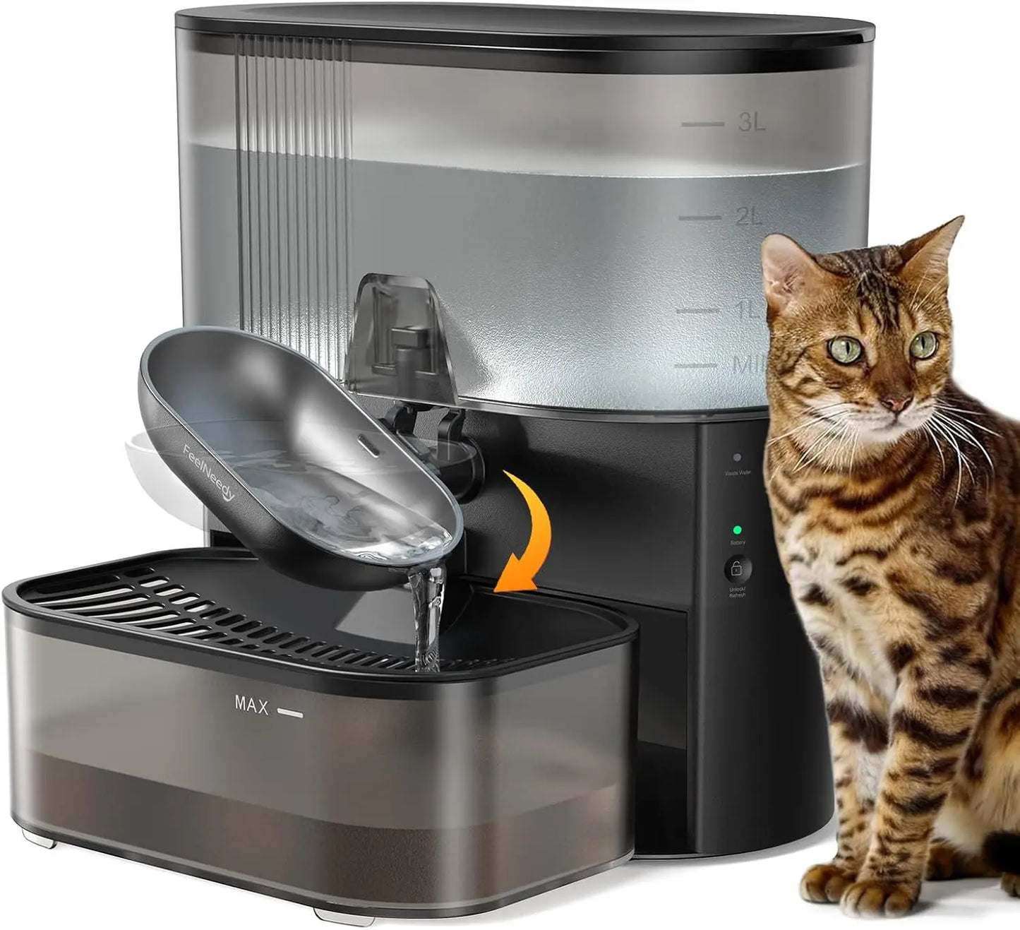 Cordless Pet Water Fountain Wastewater Separation For Cats And Dogs