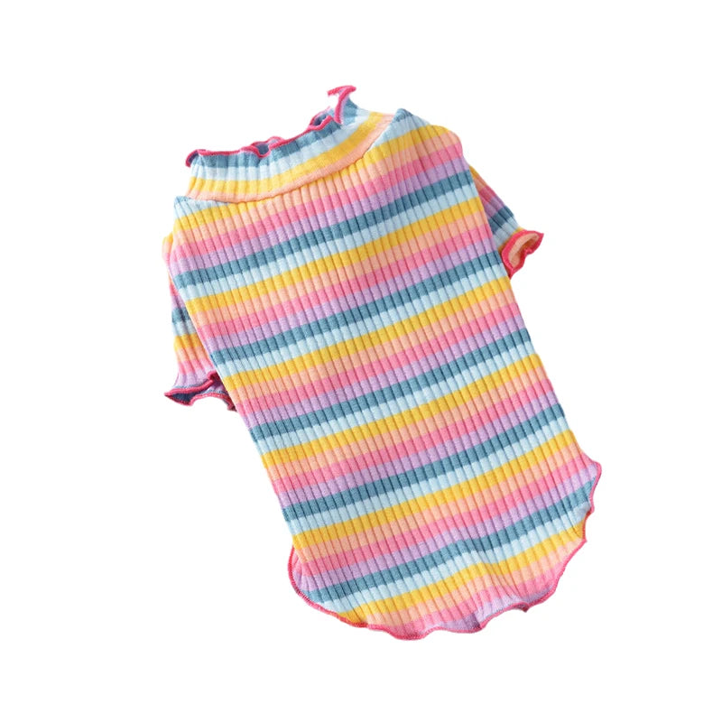 Striped Sphynx Cat Vest Shirt For Small Cats Pet Clothing