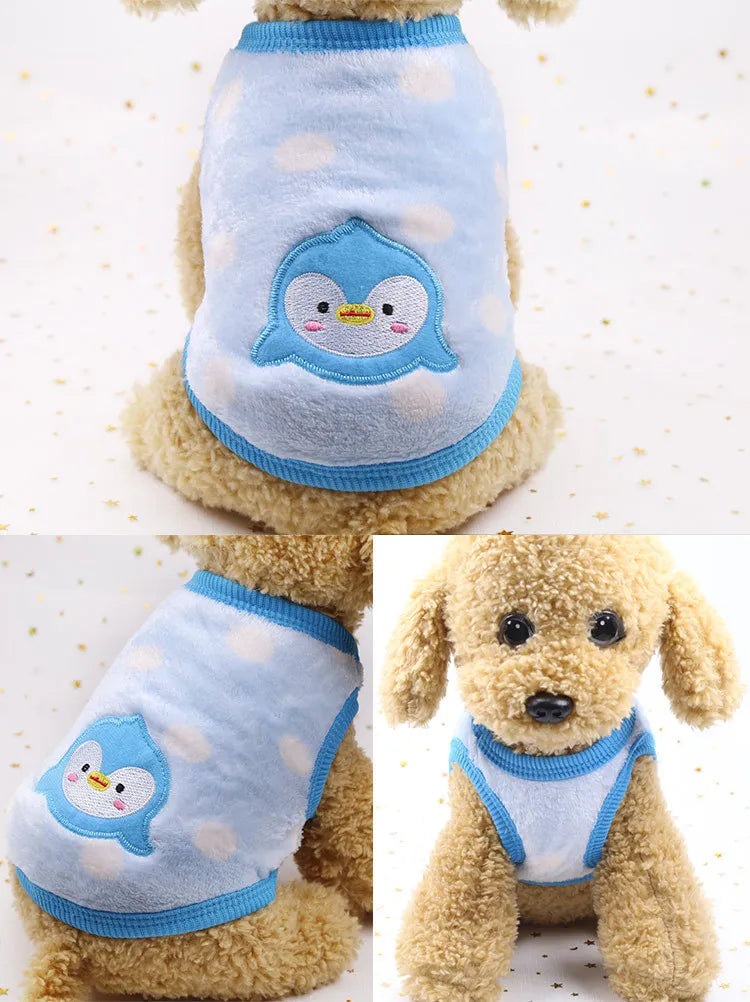 Cute Dog Winter Vest Soft Flannel Puffer Jacket For Dogs