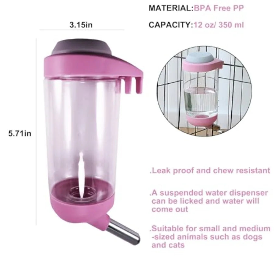 Dog Crate Water Bottle No Drip Kennel Pet Water Dispenser
