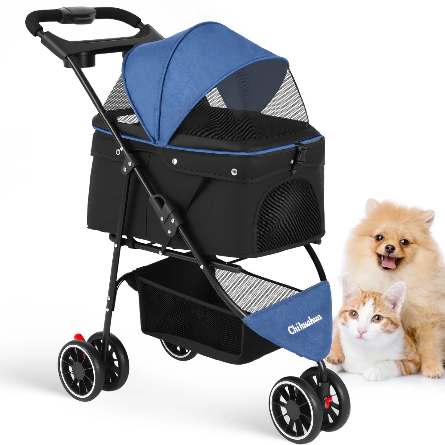 Chihuahua Pet Stroller For Small Dogs And Cats Foldable